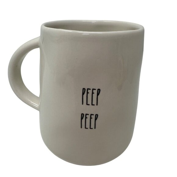 Rae Dunn CHICK Ceramic Mug Double Sided Large Coffee Tea Cup Easter PEEP PEEP - Picture 2 of 8